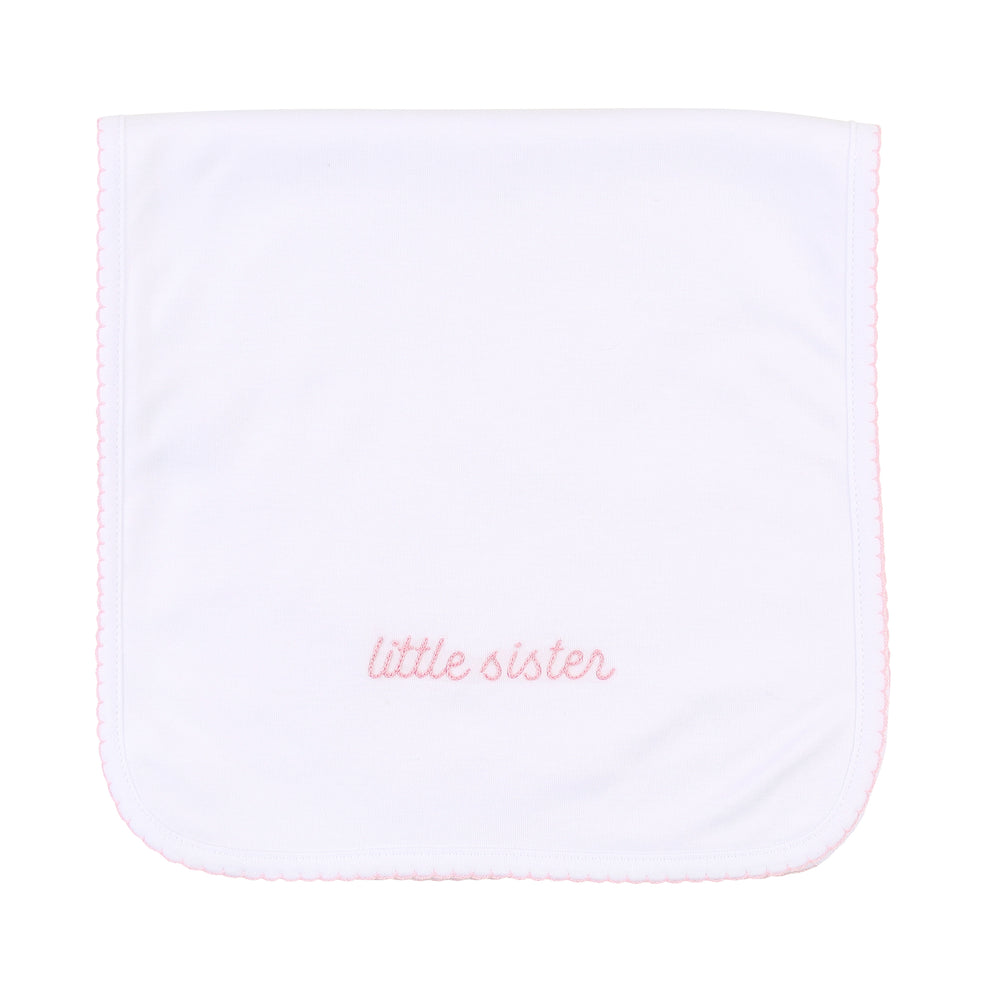 Little Sister Embroidered Burp Cloth (Fall '23)