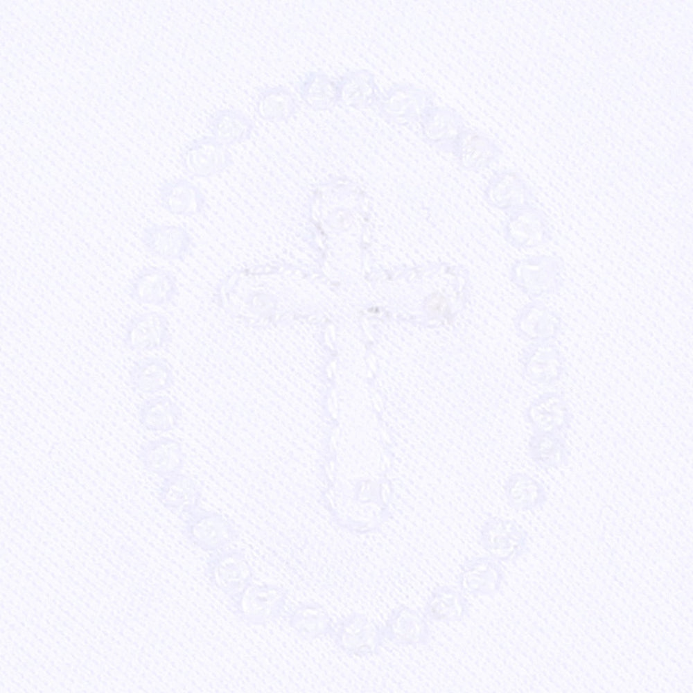 Blessed Embroidered Collared Gown - White