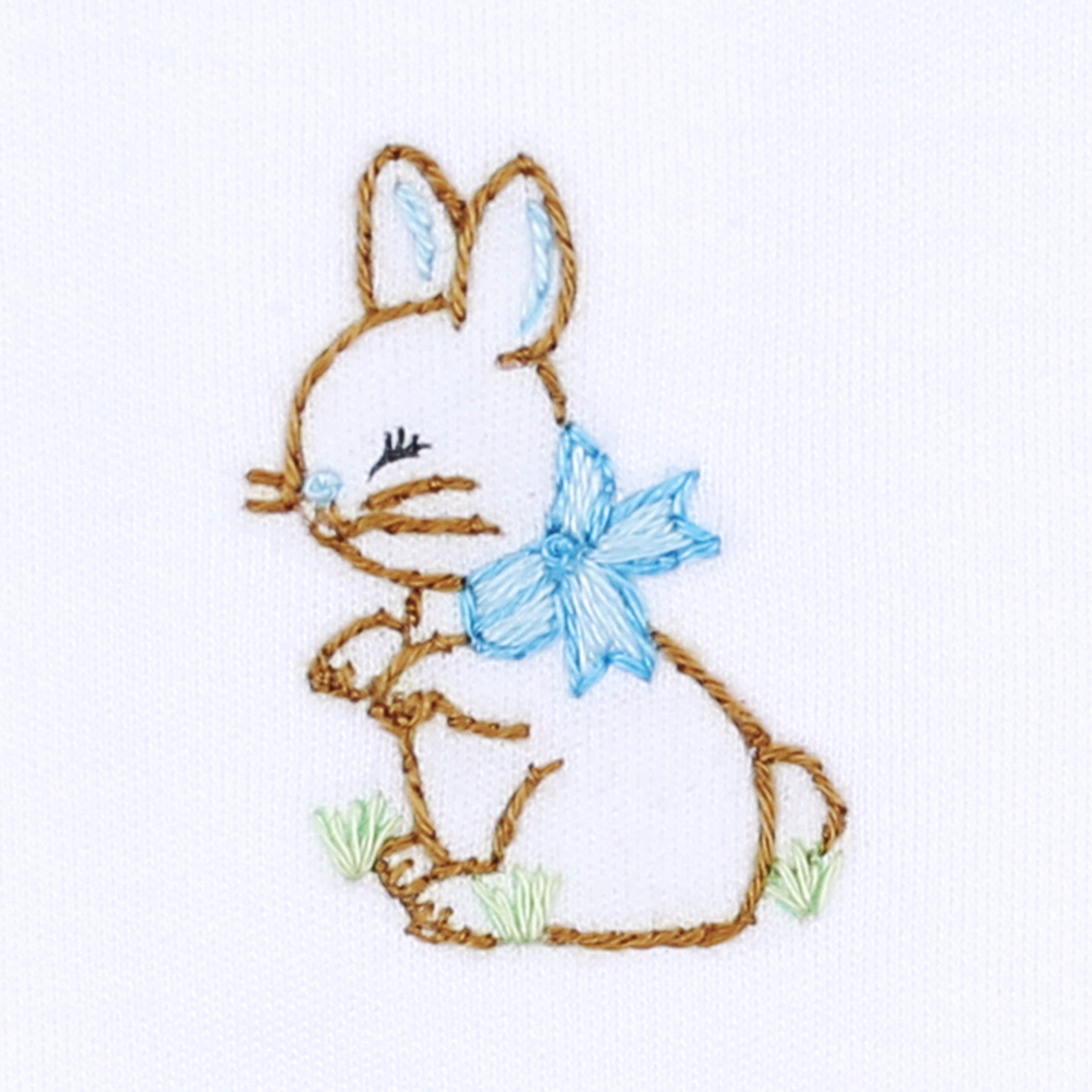 Vintage Bunny Embroidered Collared Toddler Short Set