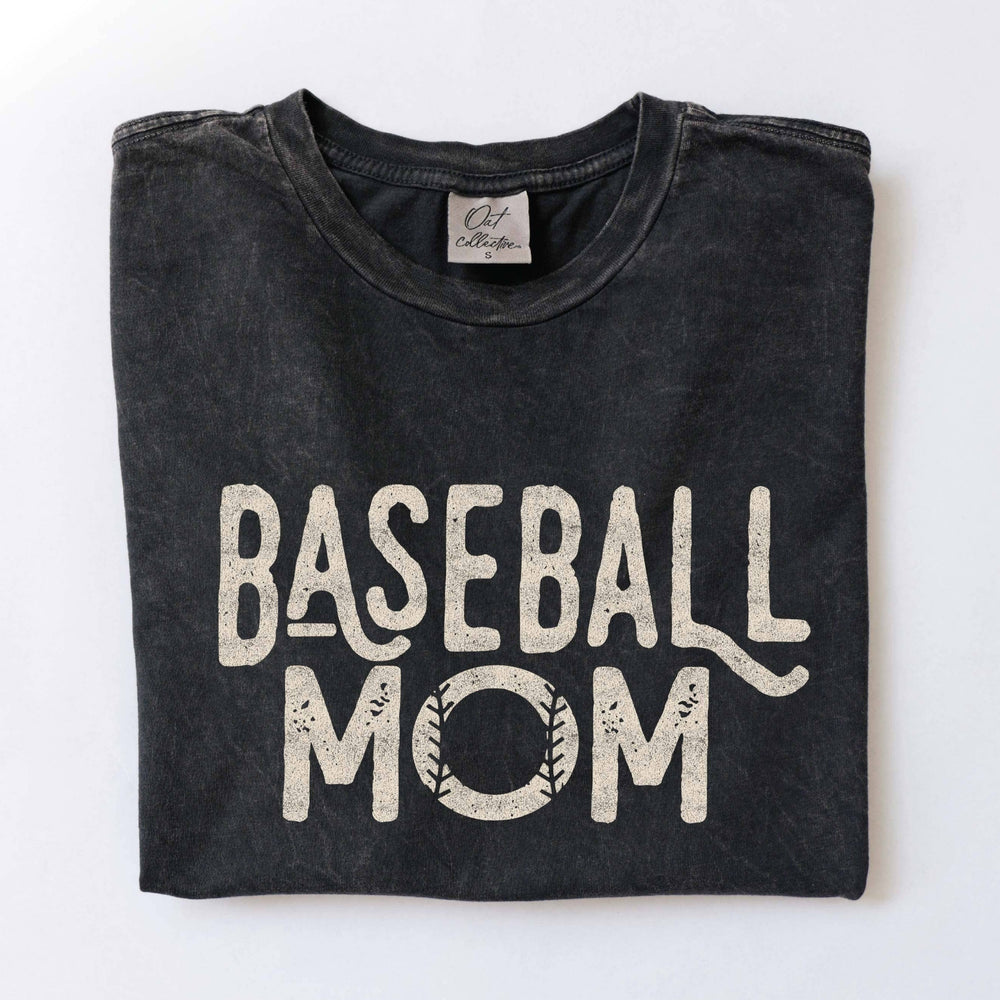 Baseball Mom Mineral Wash Short Sleeve Tee