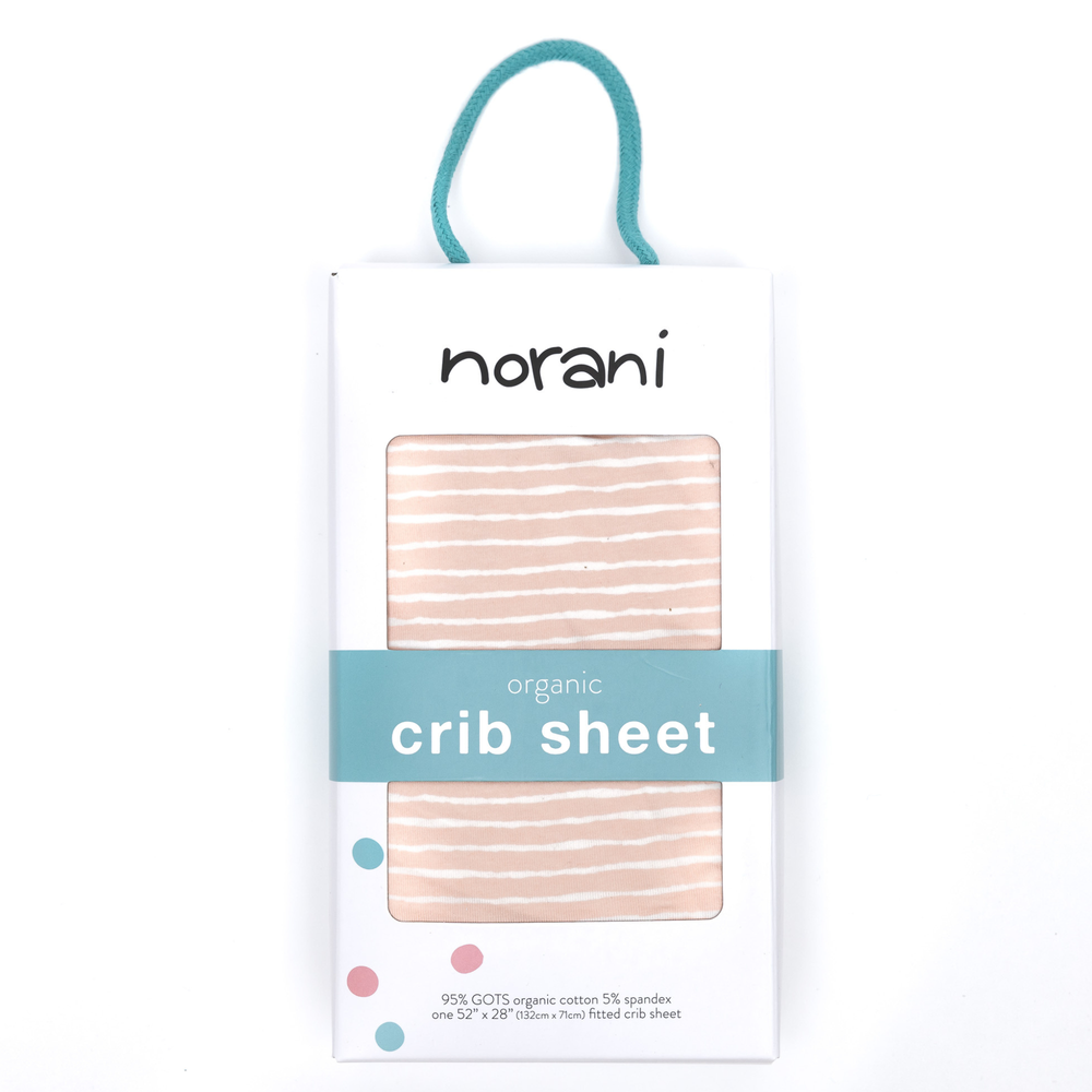 Pink Stripes Organic Cotton Crib Sheet