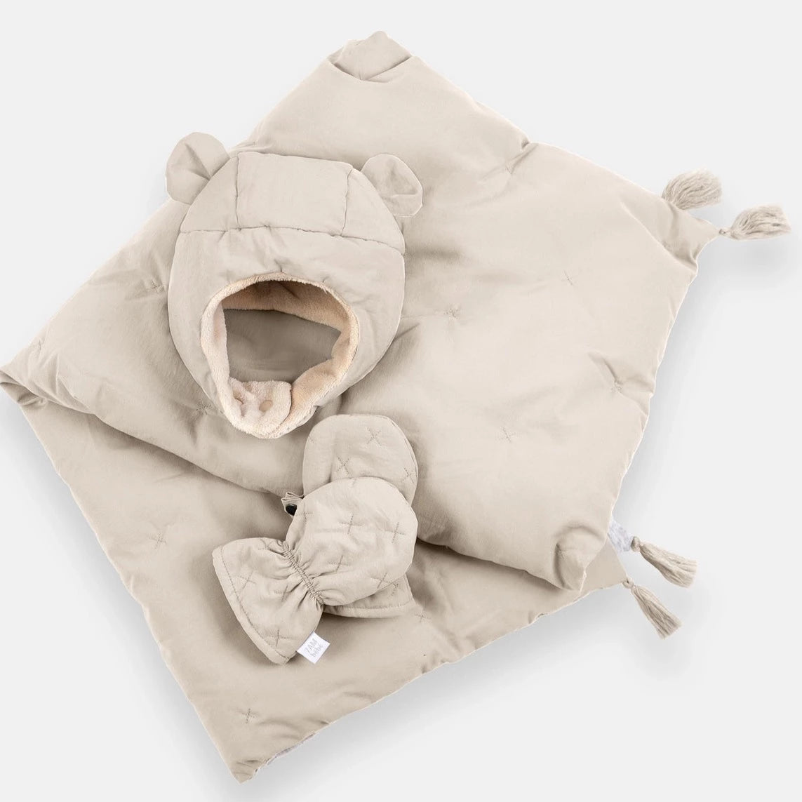 Cub Set - Airy | Mitten, Hat & Blanket - Brush