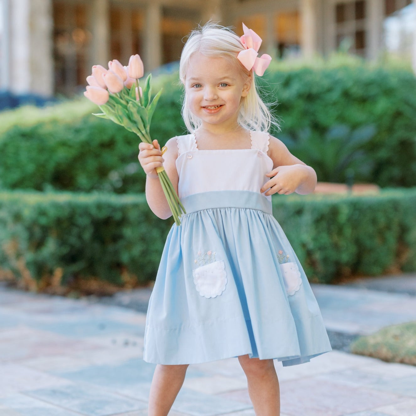 Proper Peony Bettina Flowers Dress for Little Girls - Hand Embroidered –  Liam & Lilly