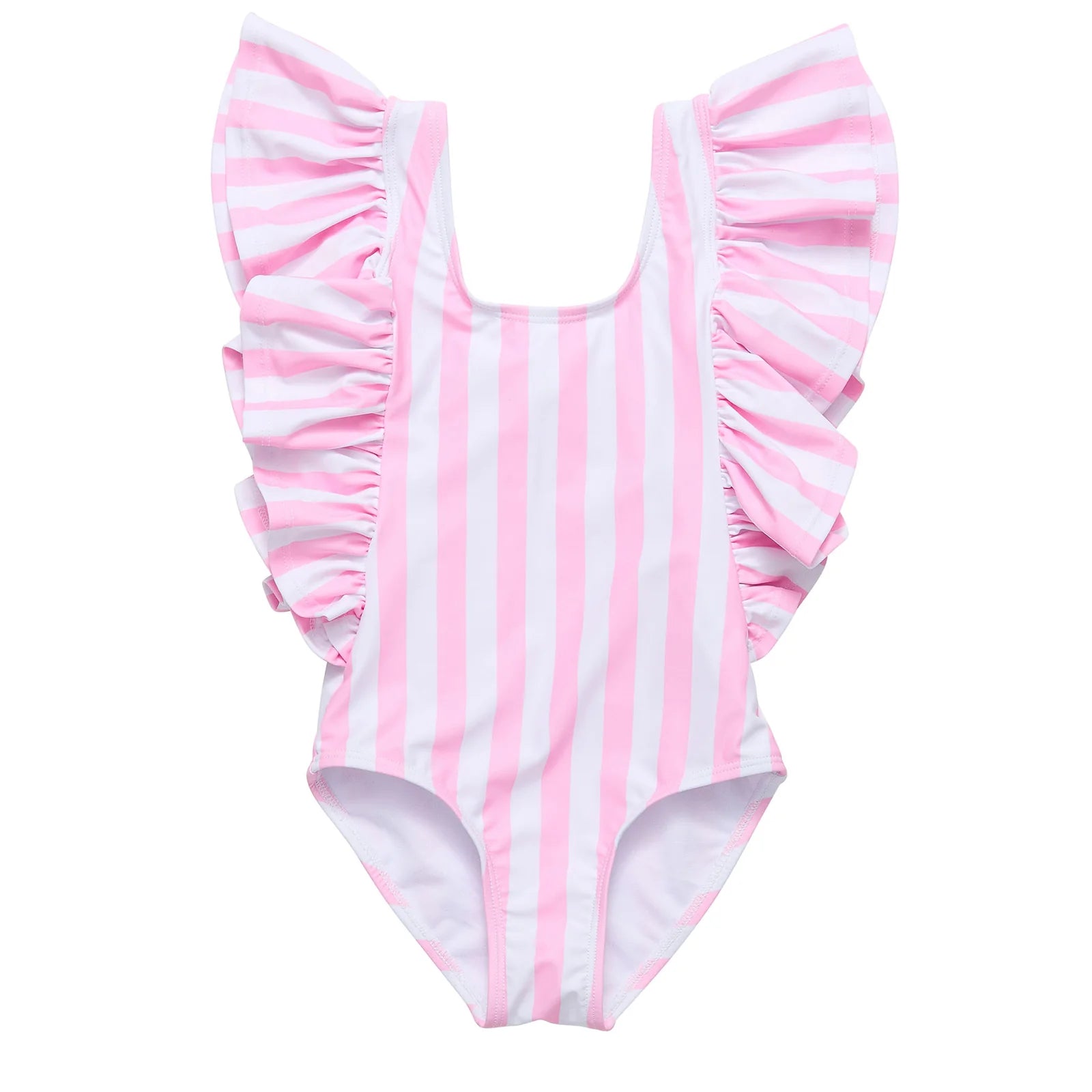 Pink Stripe Frill Swimsuit