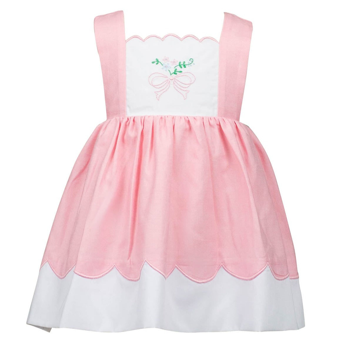 Paulette Pink Bow Pinafore Dress