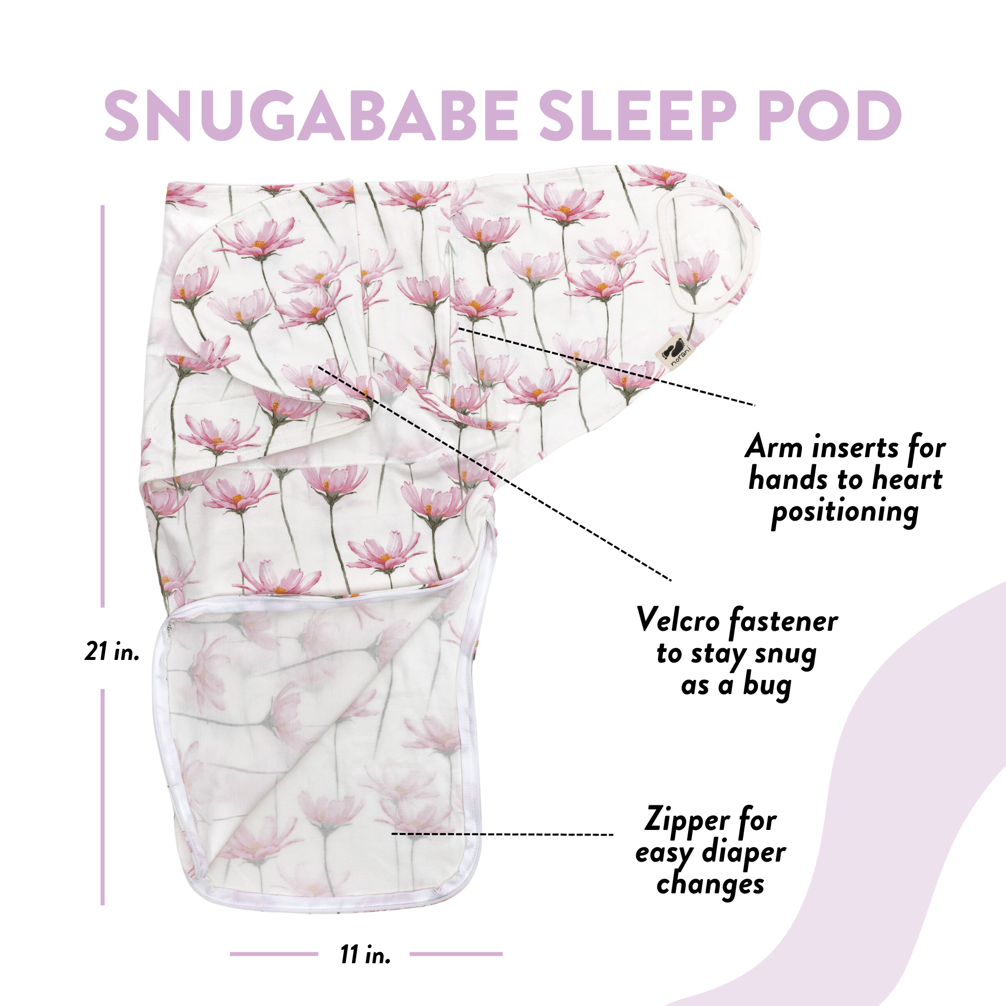 Pink Petals Snugababe Swaddle™ Sleep Pod