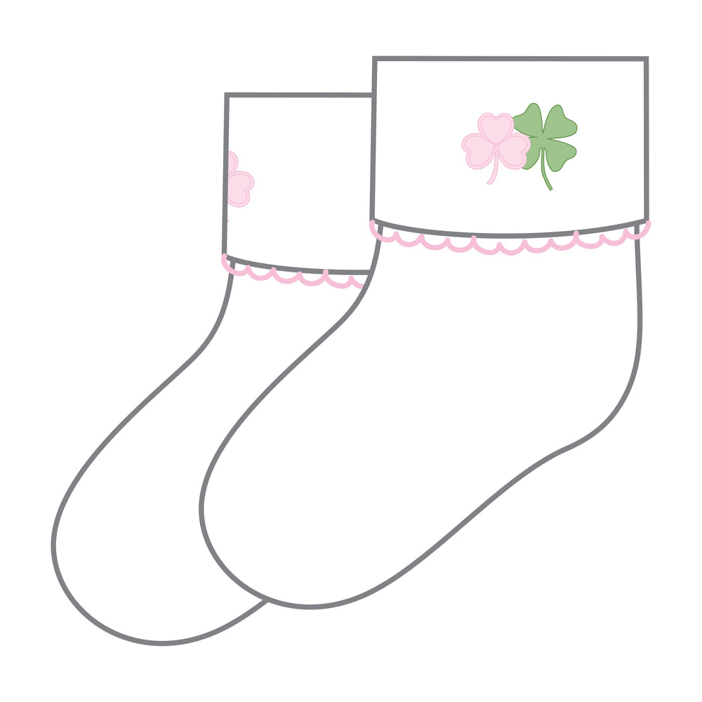 Shamrock Cutie Embroidered Socks
