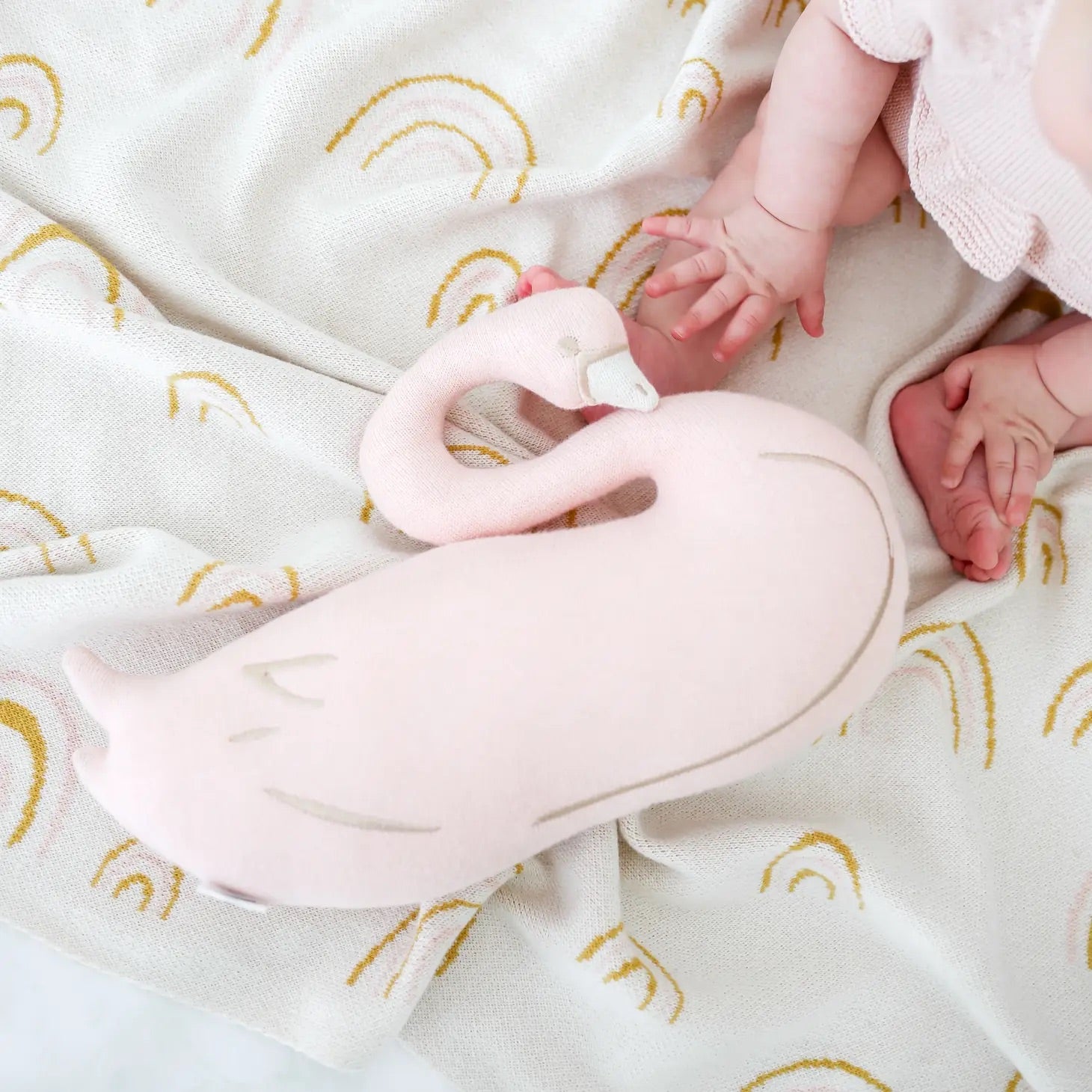 Swan Pillow - Organic Cotton - Nursery Decor - Toy – Liam & Lilly