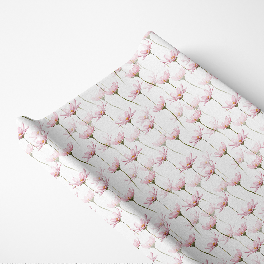 Pink Petals Organic Cotton Changing Pad Cover