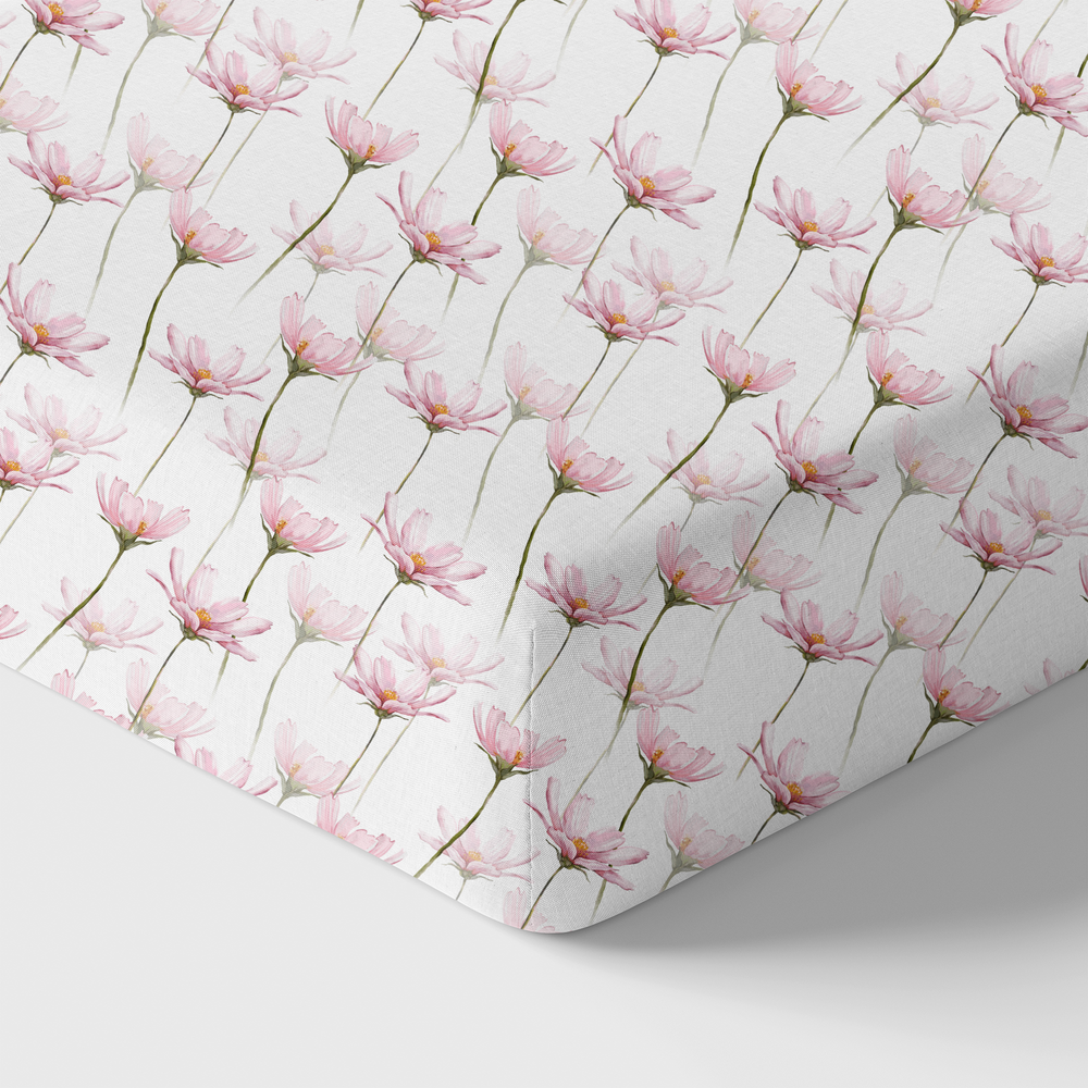 Pink Petals Organic Crib Sheet