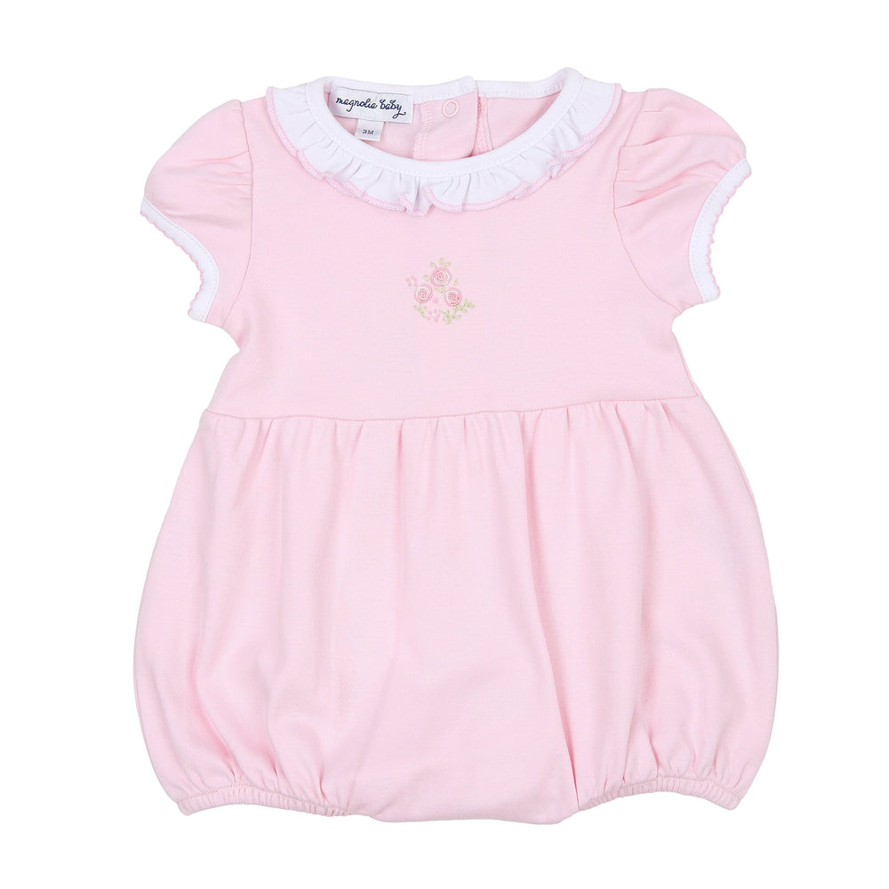 Hope's Rose Embroidered Short Sleeve Girl Bubble