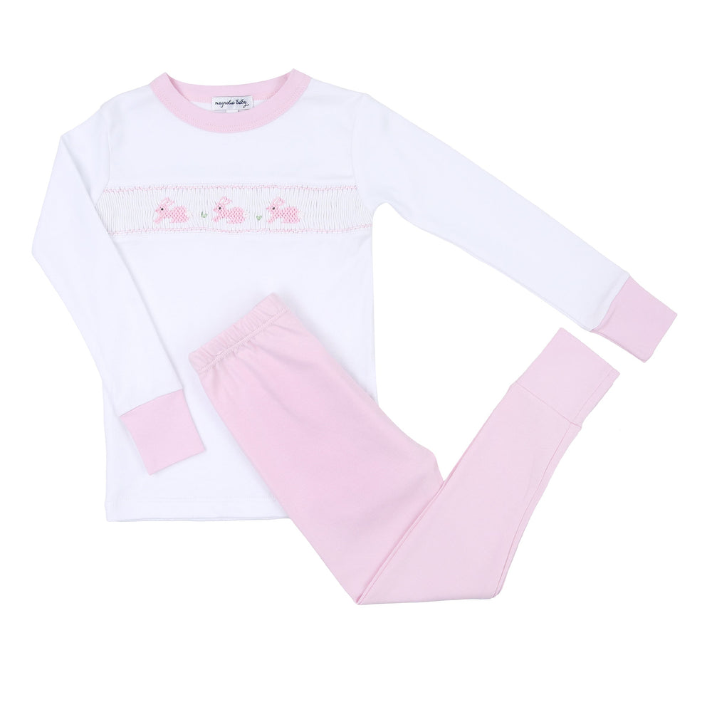 Pastel Bunny Classics Smocked Long Pajamas - Pink