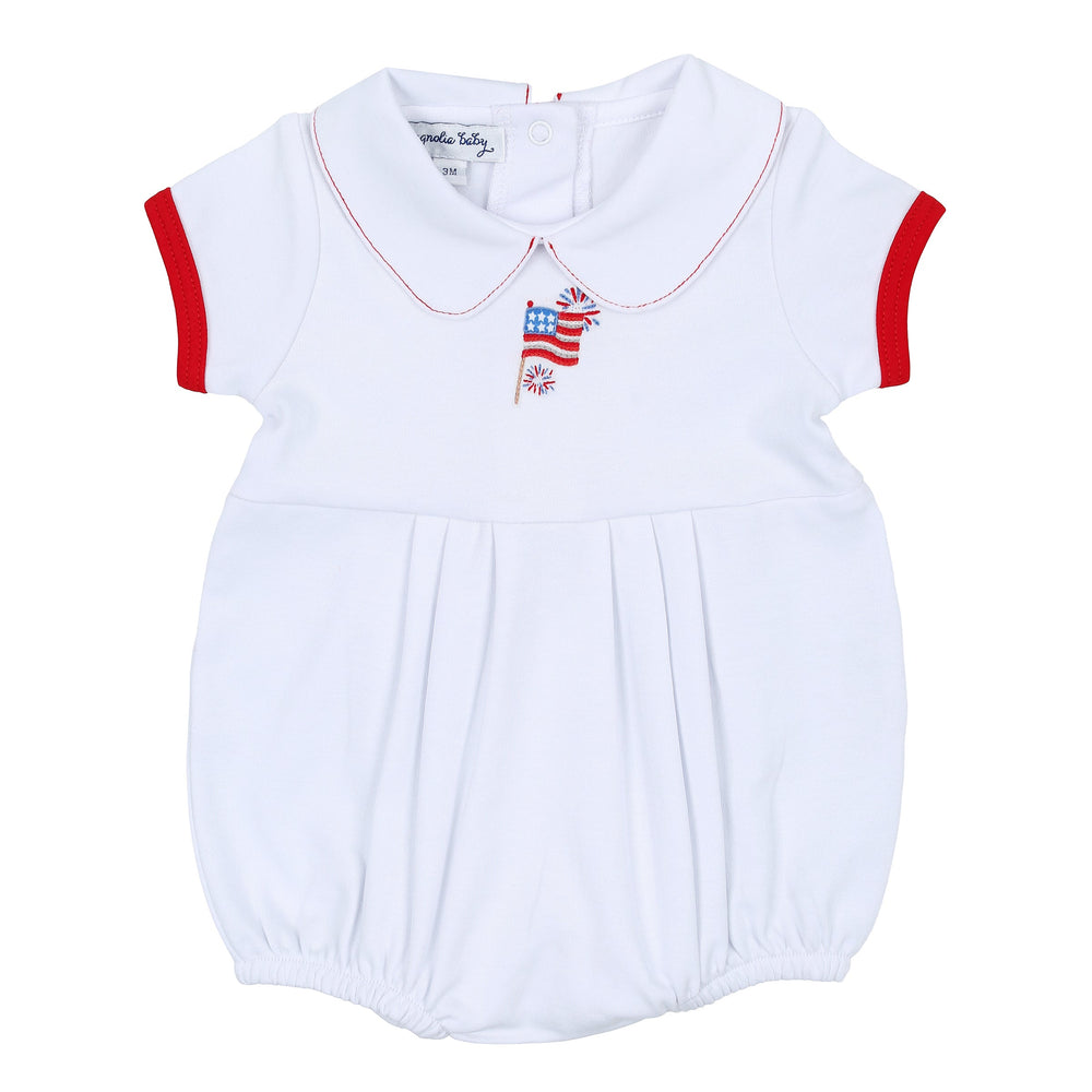 Red, White & Blue! Embroidered Boy Bubble