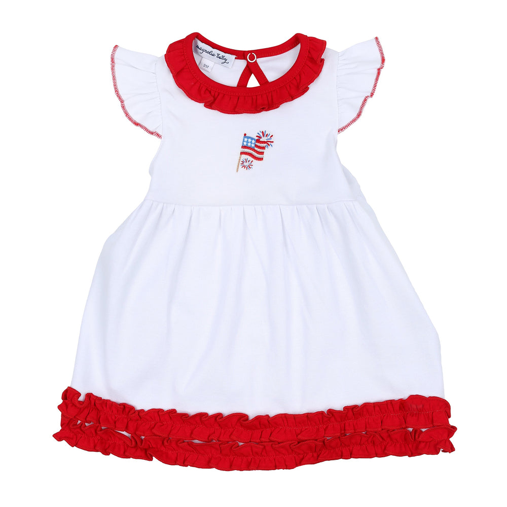Red, White & Blue! Embroidered Toddler Dress