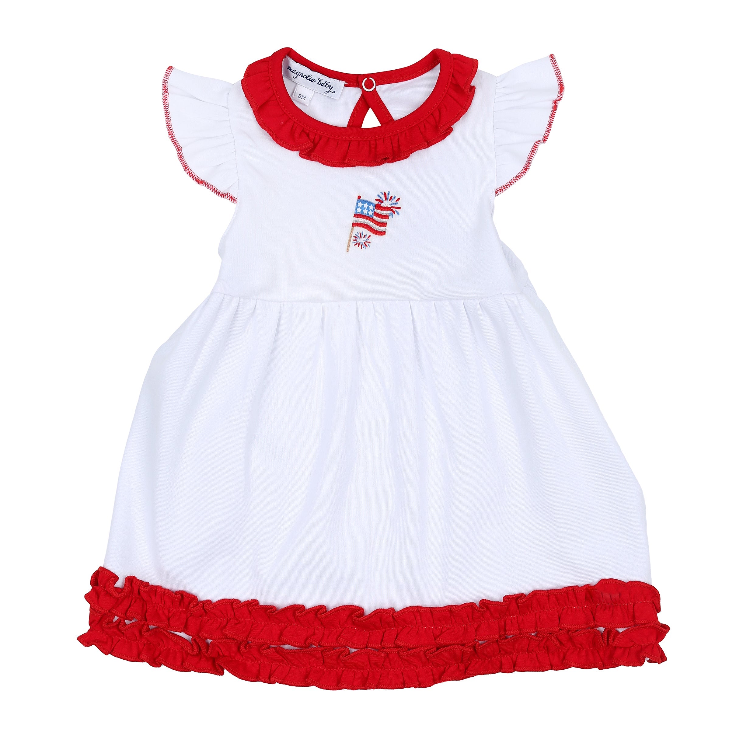 Red, White & Blue! Embroidered Toddler Dress