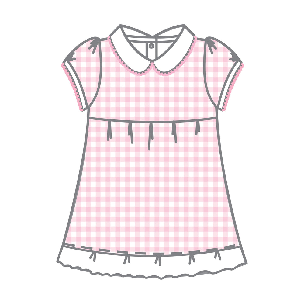 Magnolia Baby Pink Spring Baby Checks 23 Collared Short Sleeve Toddler Dress