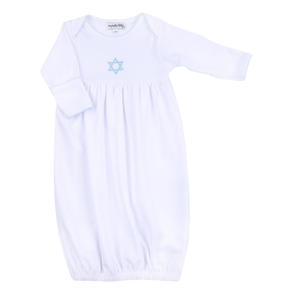 Brit Milah Embroidered Gown - Blue