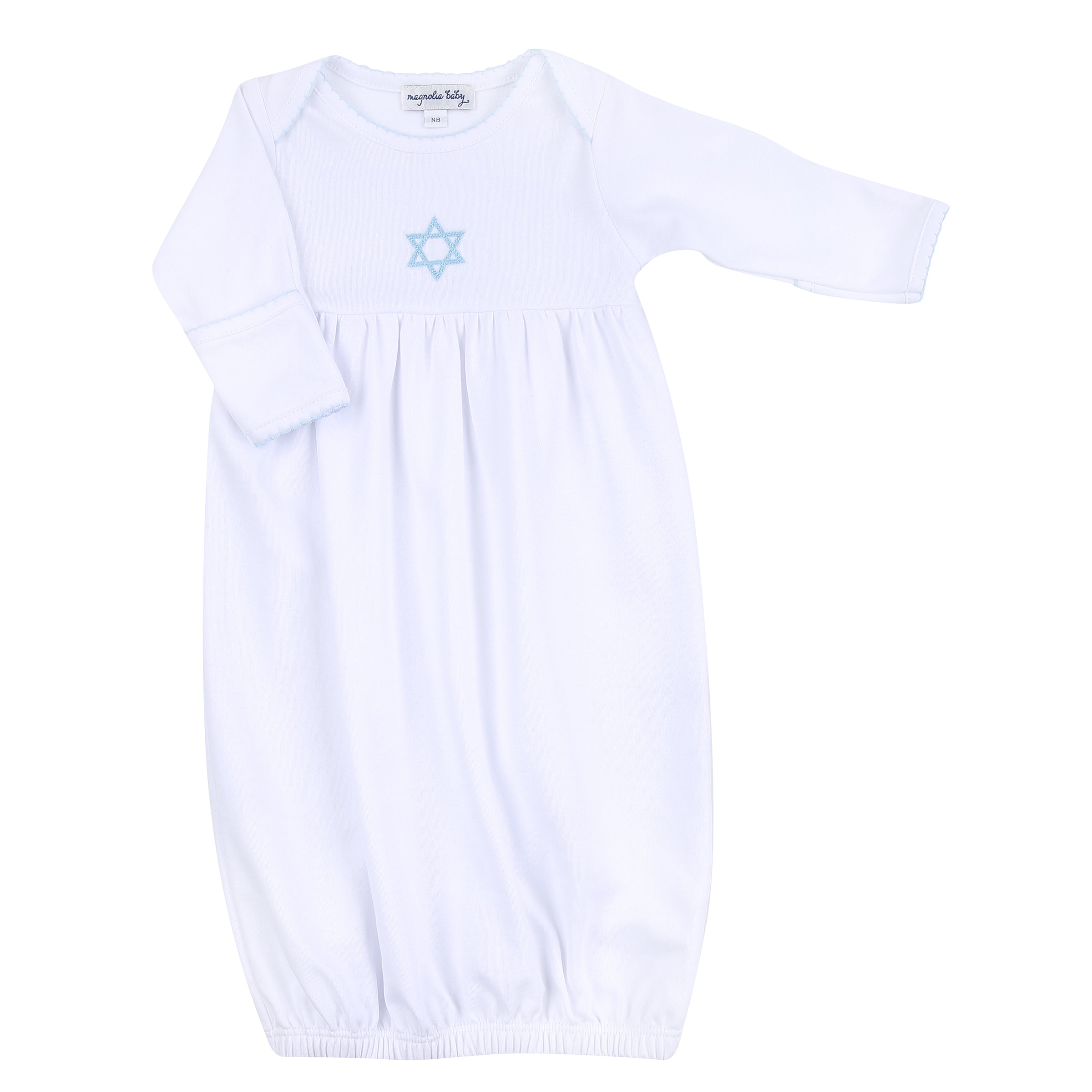 Brit Milah Embroidered Gown - Blue