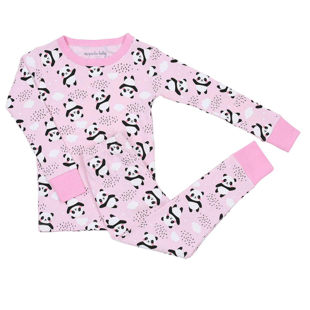 Panda Love Long Bamboo Pajamas - Pink