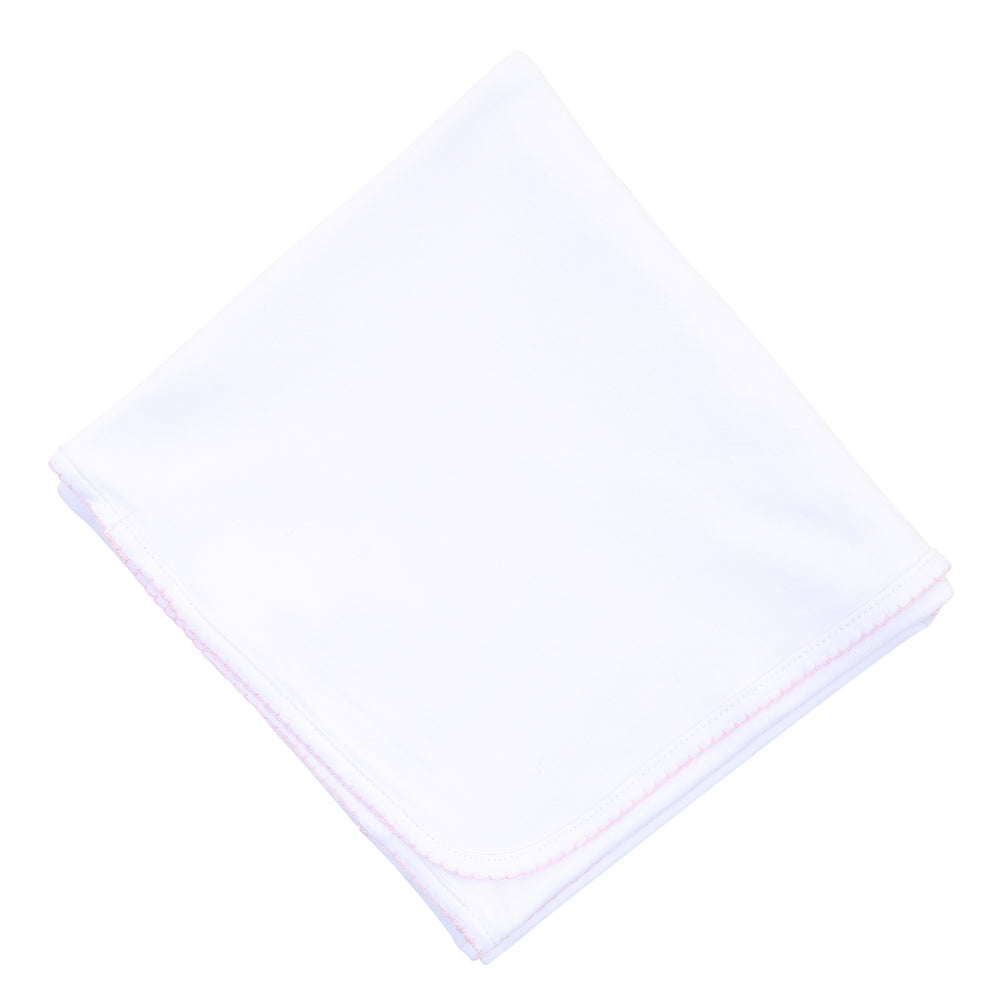 Blanket - White with Pink Trim