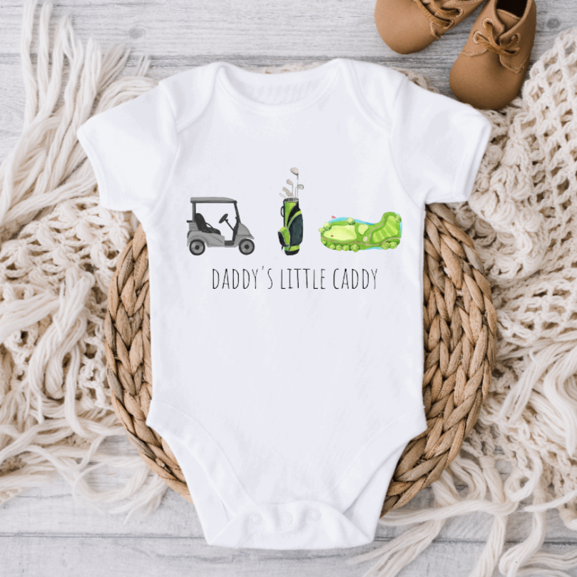 Daddy's Little Caddy Baby Boy Golf Onesie