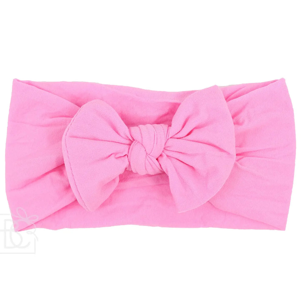 Wide Headband with Knot Bow - Hot Pink