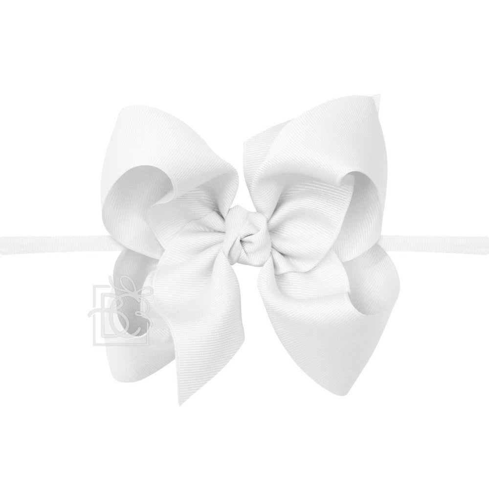 Headband with Signature Grosgrain Bow - White