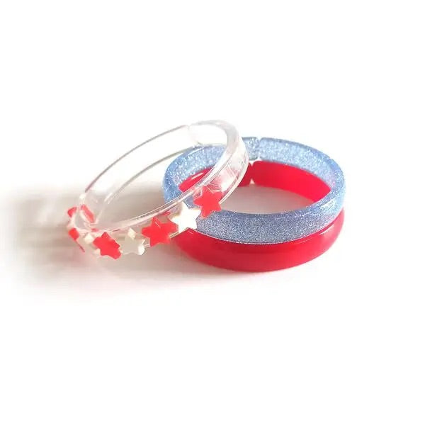 4th of July Red Stars Bangles (Set of 3)