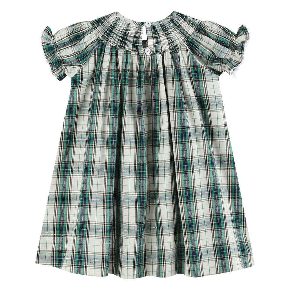 Christmas Tartan Bishop Smocked Dress