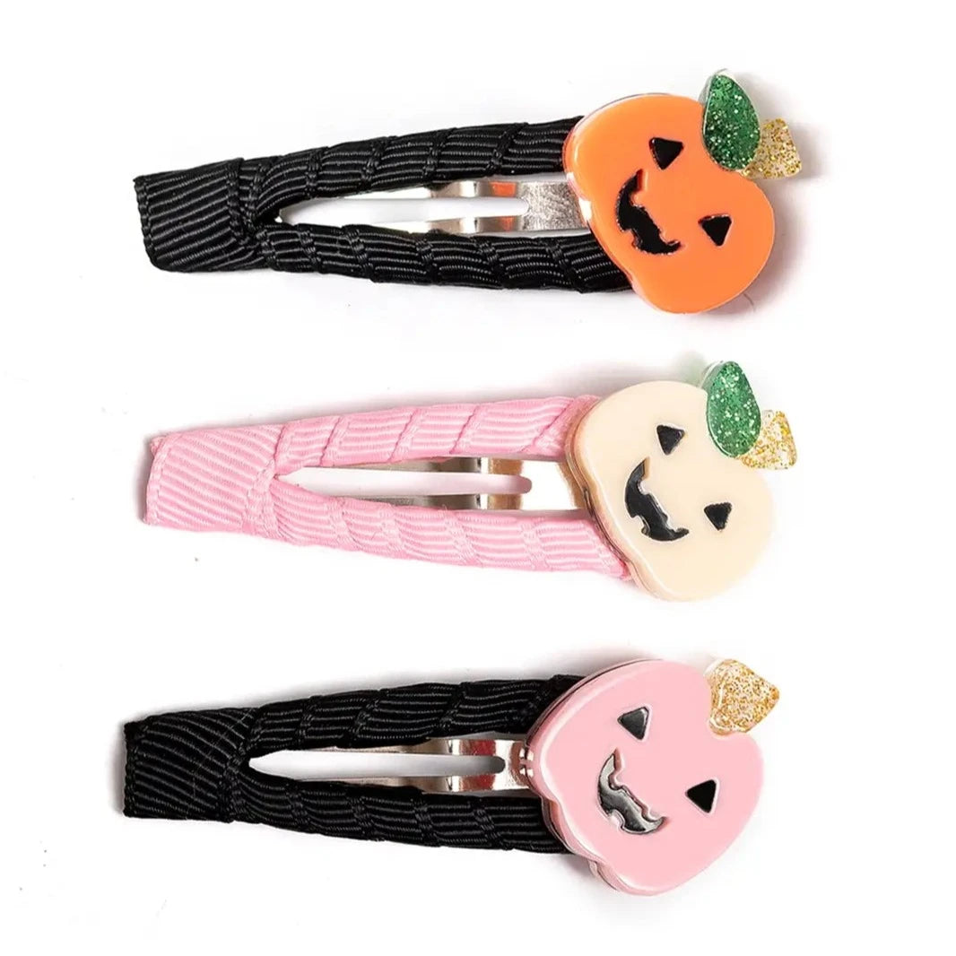 Pastel Pumpkin Snap Clip Set (3)