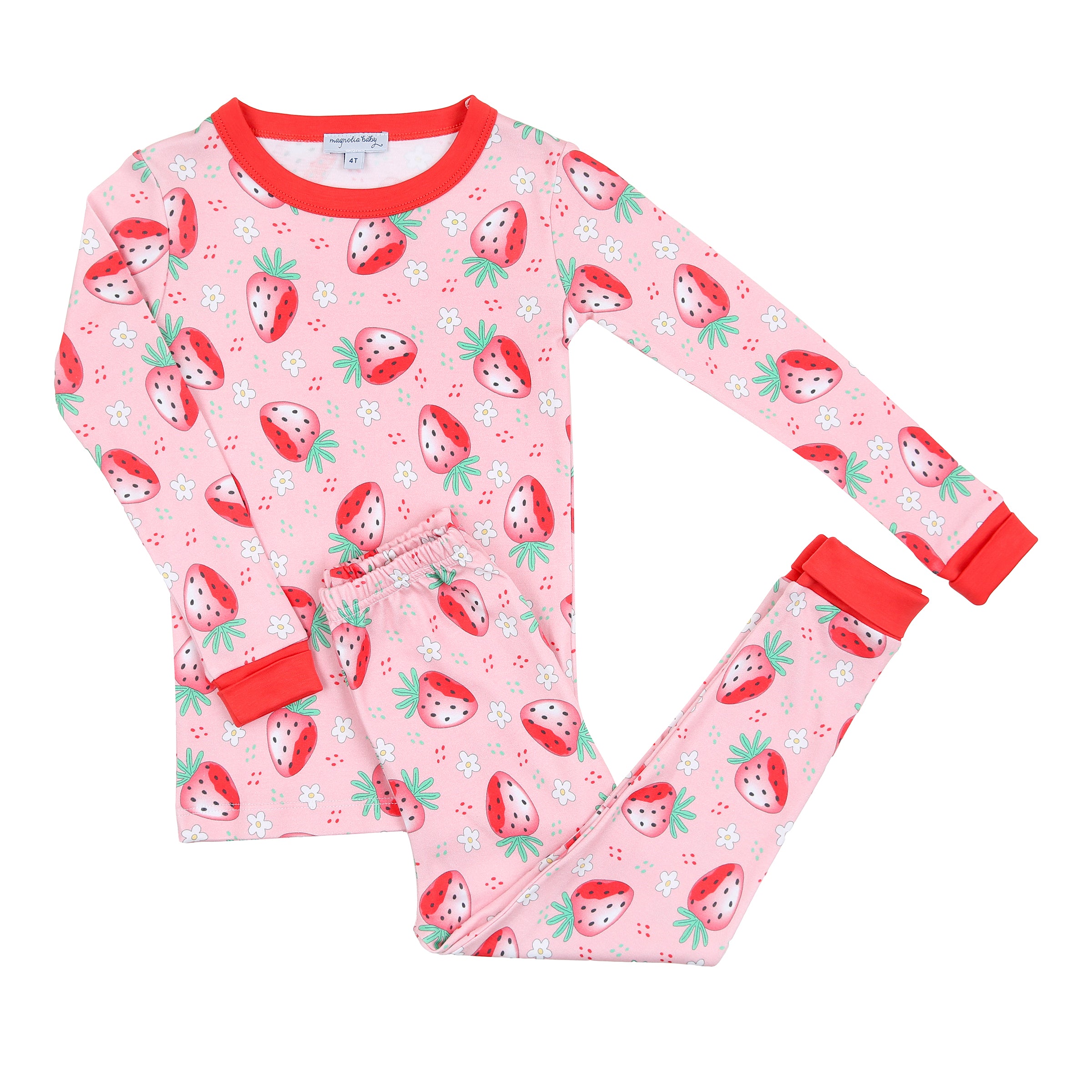 Berry Sweet Long Pima Cotton Pajamas for Girls - Magnolia Baby – Liam ...