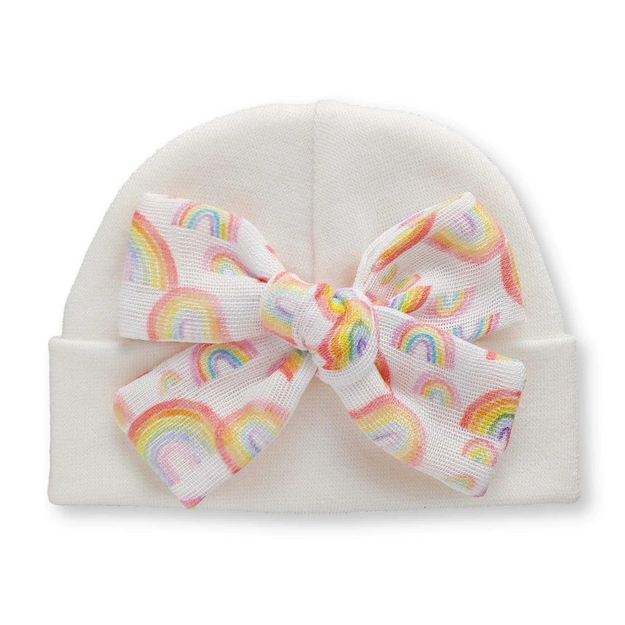 Muslin Bow Hat - Over the Rainbow
