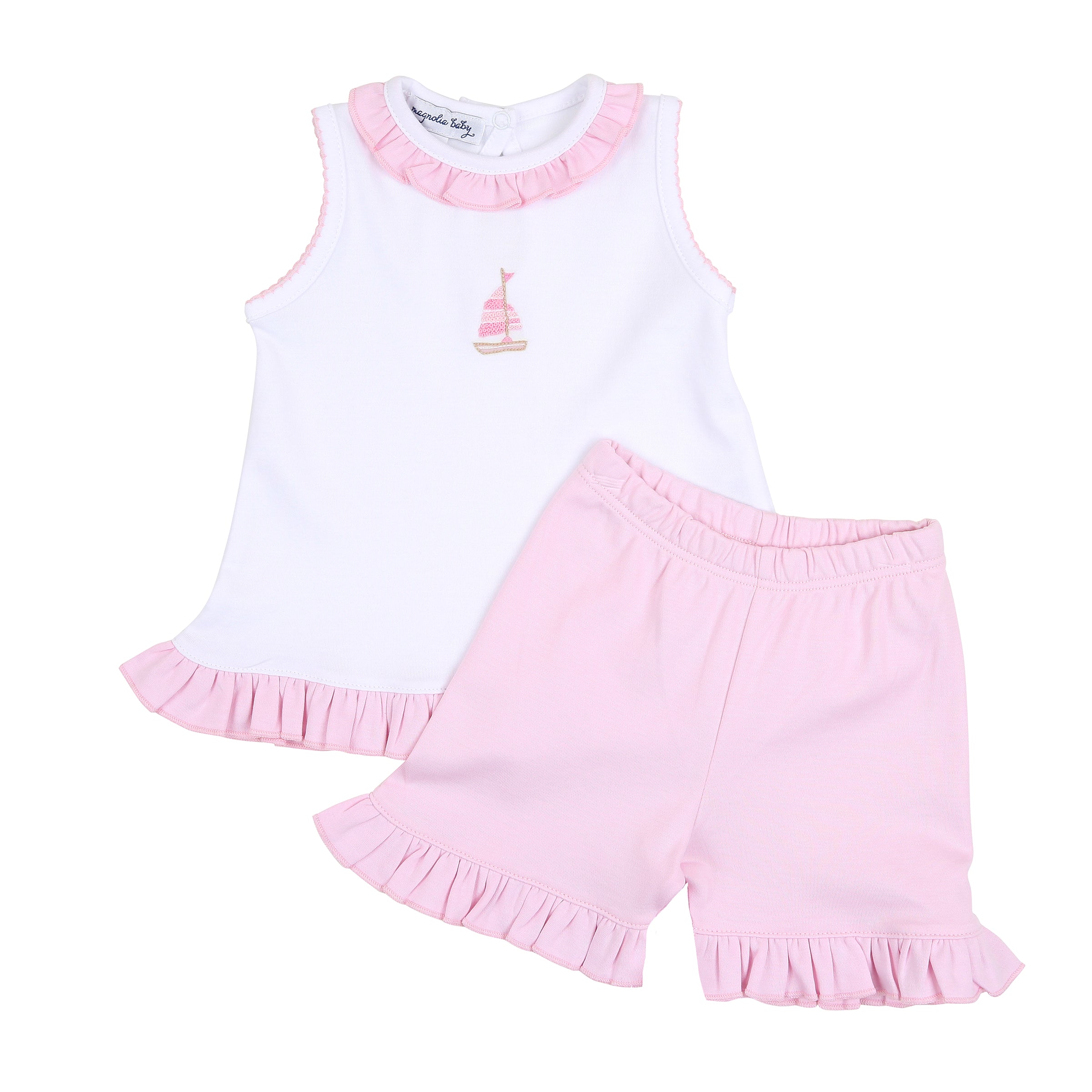 Tiny Sailboat Pink Short Set