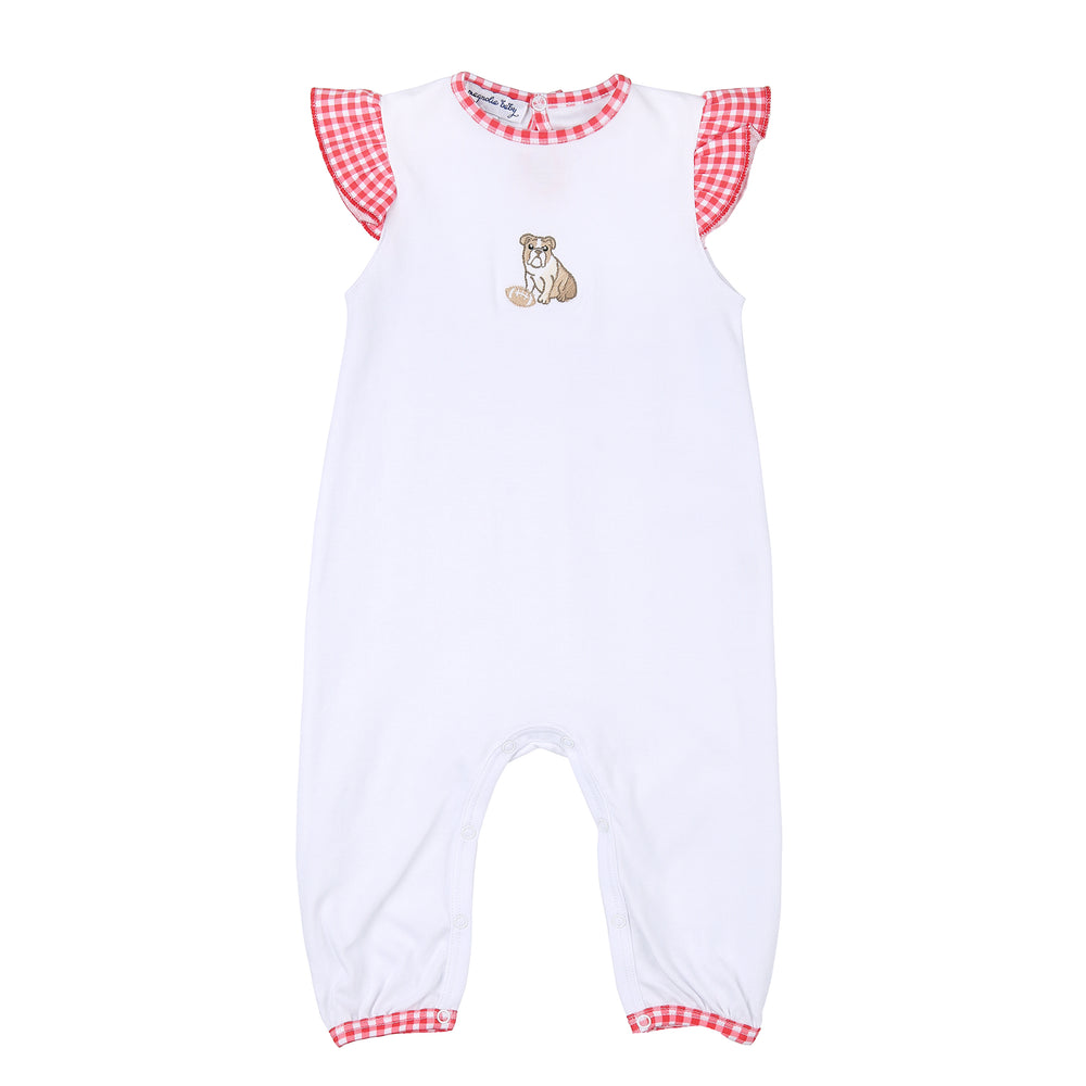 Bulldog Football Embroidered Flutters Playsuit