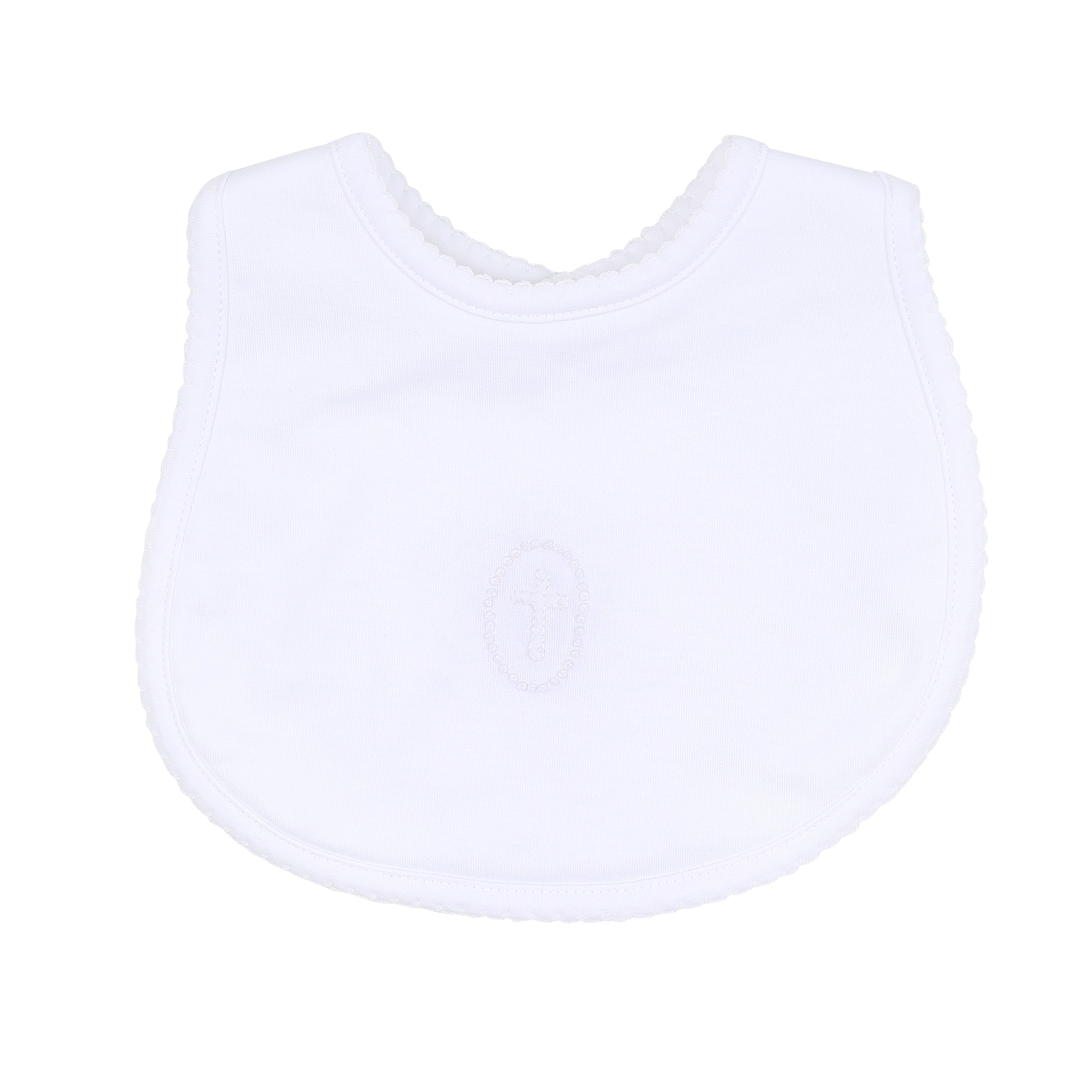 Blessed Embroidered Bib - White