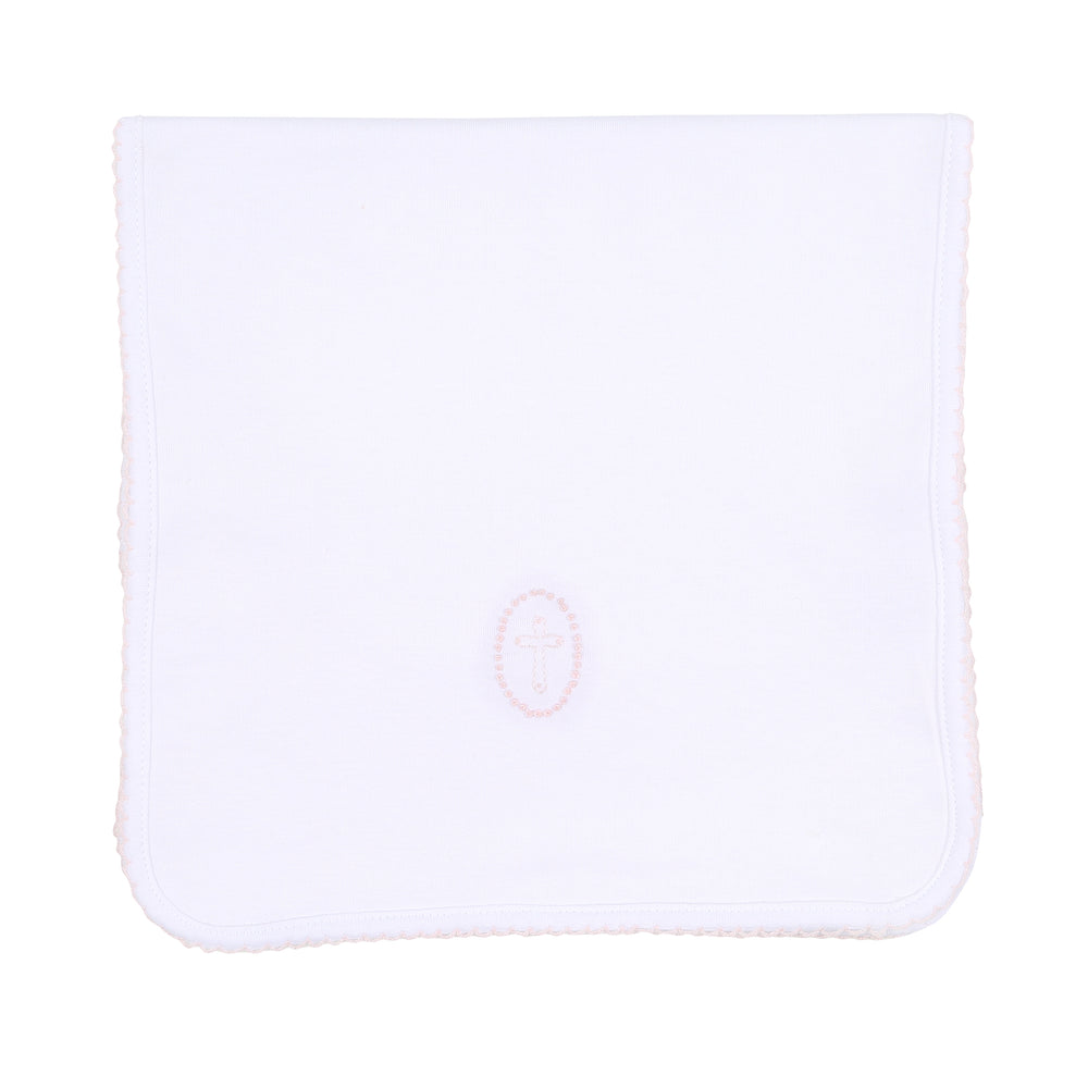 Blessed Embroidered Burp Cloth - Pink