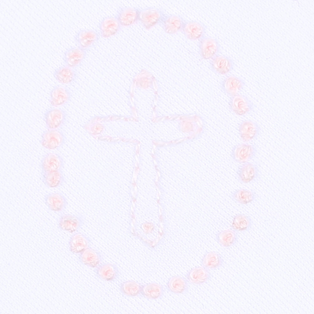 Blessed Embroidered Collared Girl Bubble - Pink