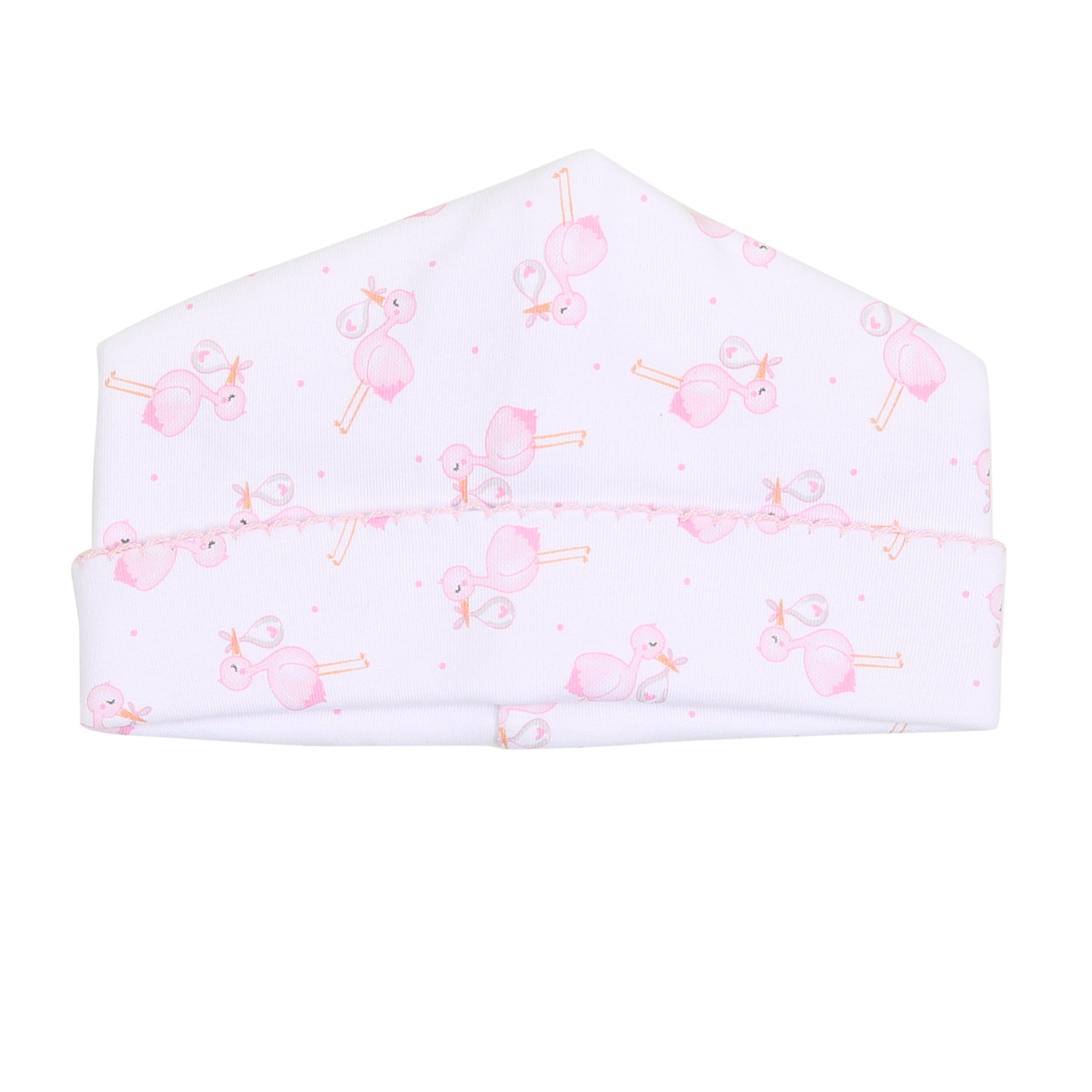 Tiny Stork Pink Printed Hat