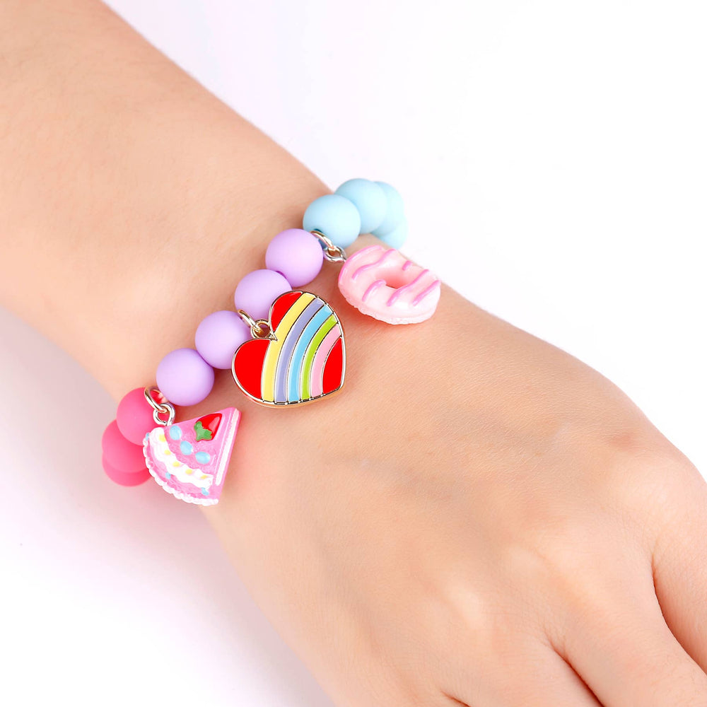 Charming Whimsy Bracelet- Rainbow Heart
