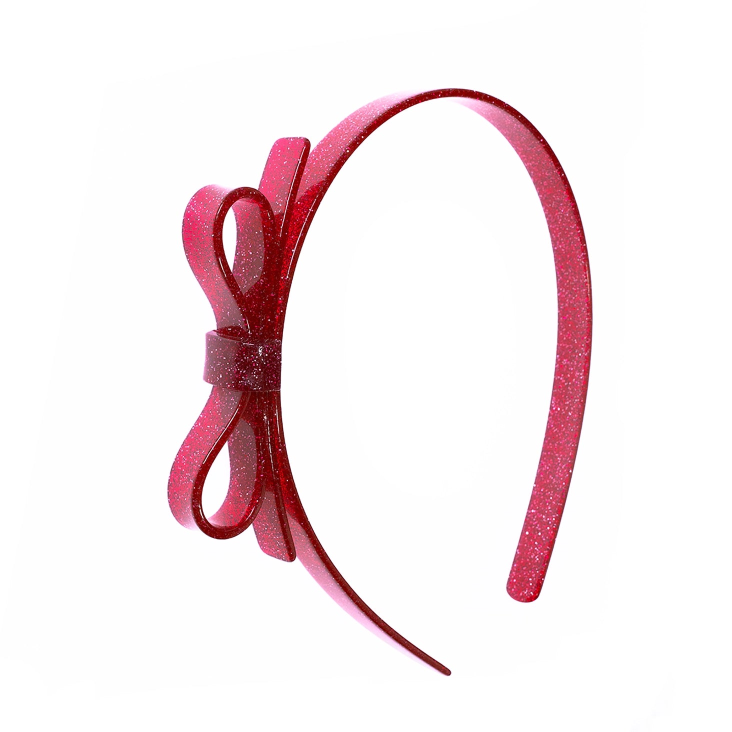 Red Thin Bow Glitter Headband