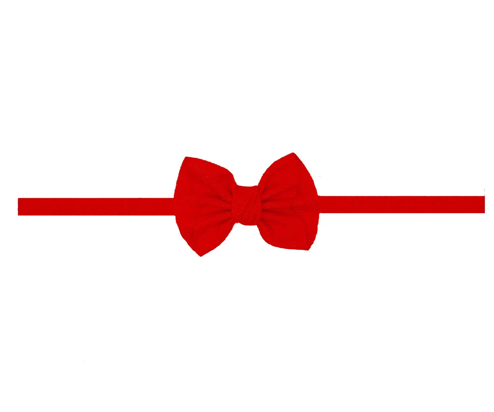 Mini Anne Bow Headband - Red