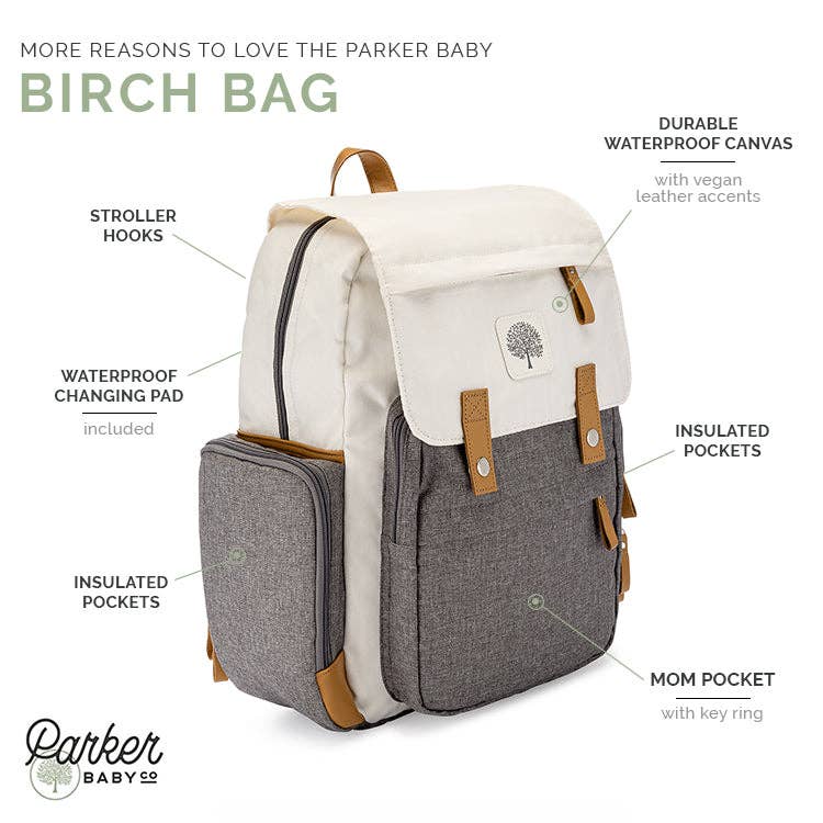 Birch Bag Diaper Bag Backpack - Cream