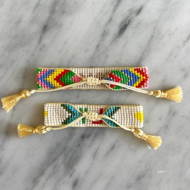 Mini & Me Bracelet Set: Chevron Rainbow Mama + ILY Kids' Heart