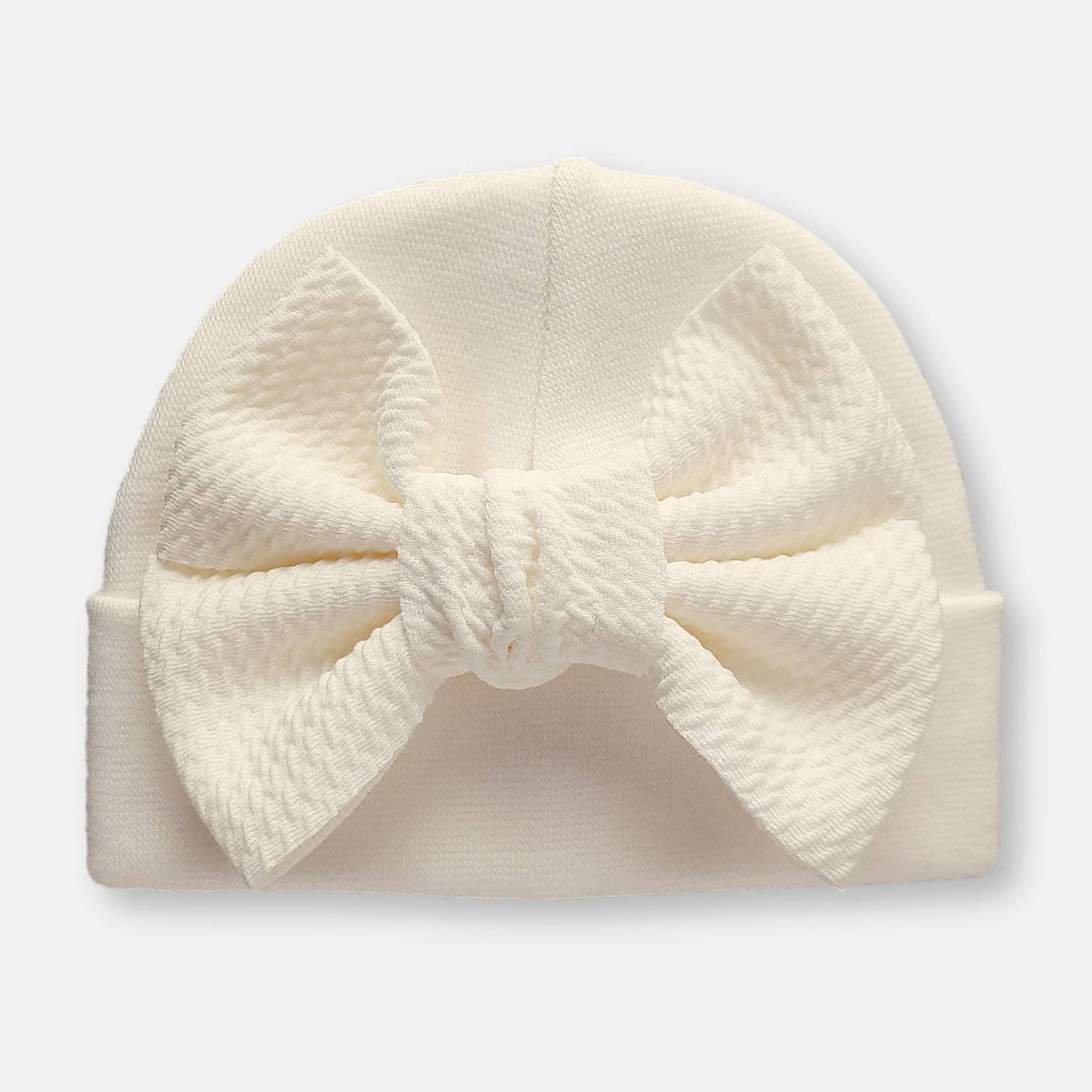 Baby Girl Hat - Poppy Bow - Ivory
