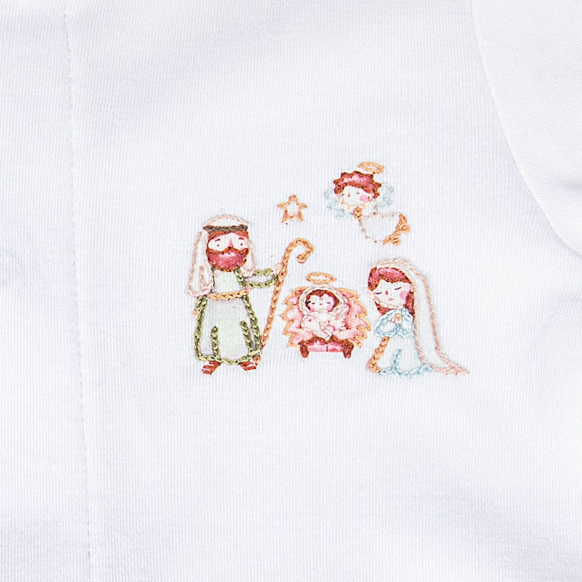 A Child is Born Embroidered Footie