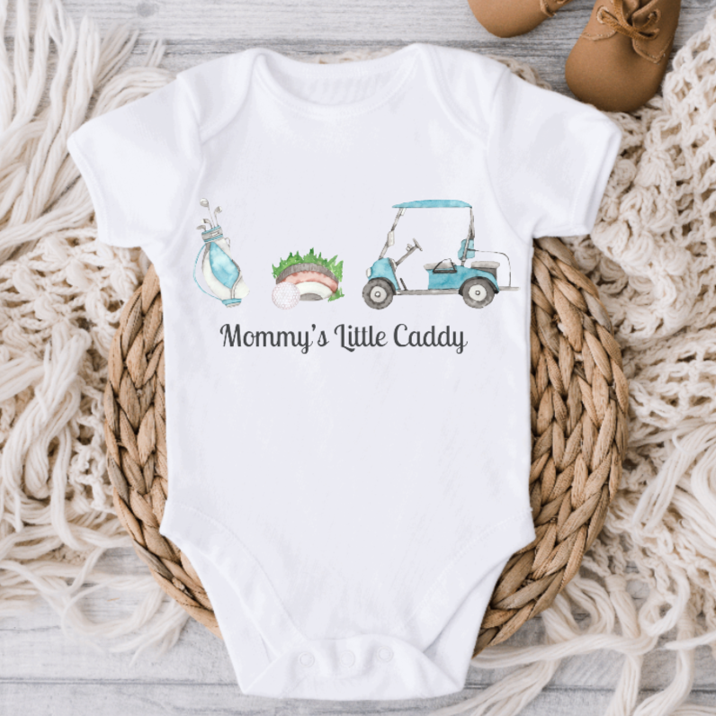Mommy's Little Caddy Golf Baby Bodysuit - Blue