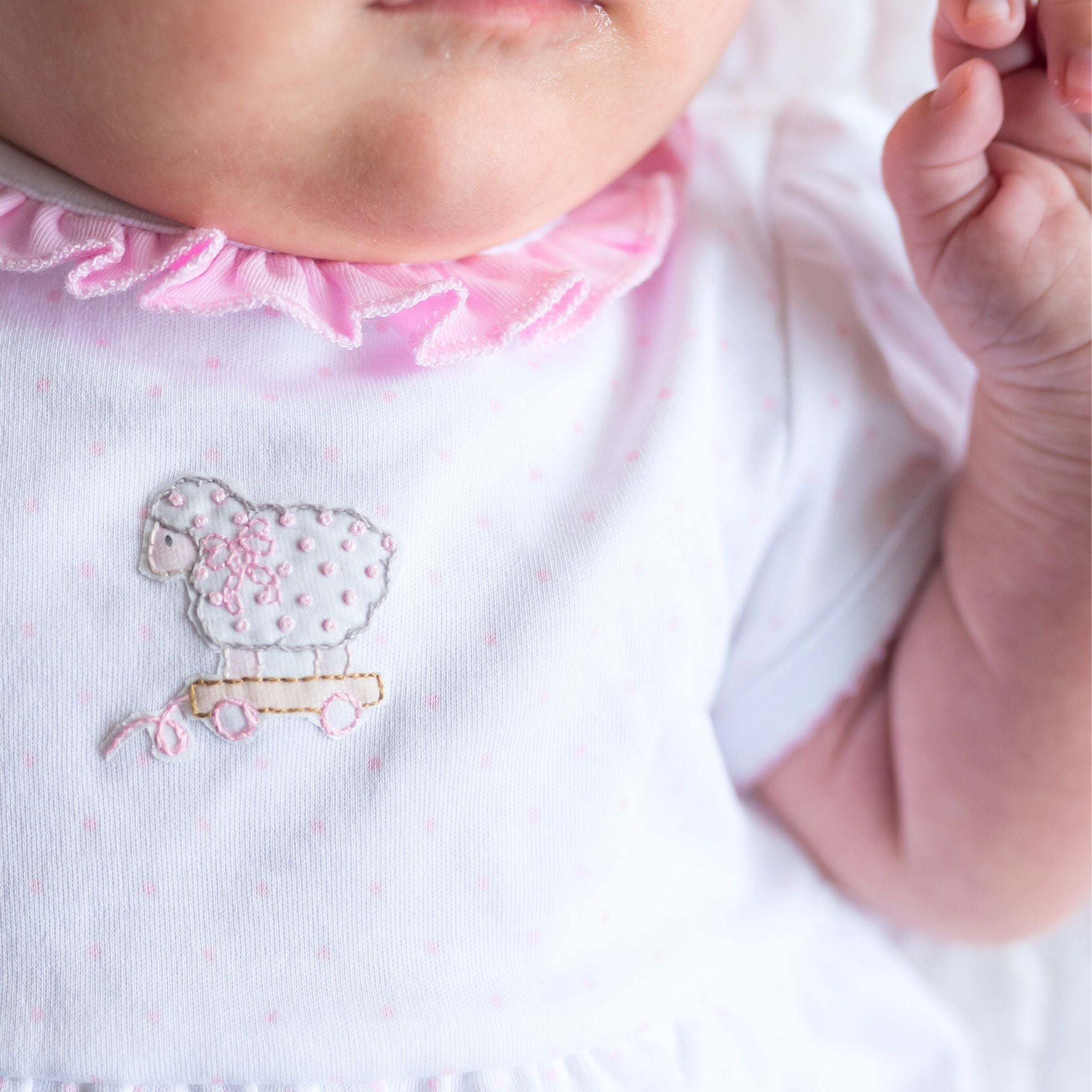 Darling Lambs Embroidered Girl Bubble