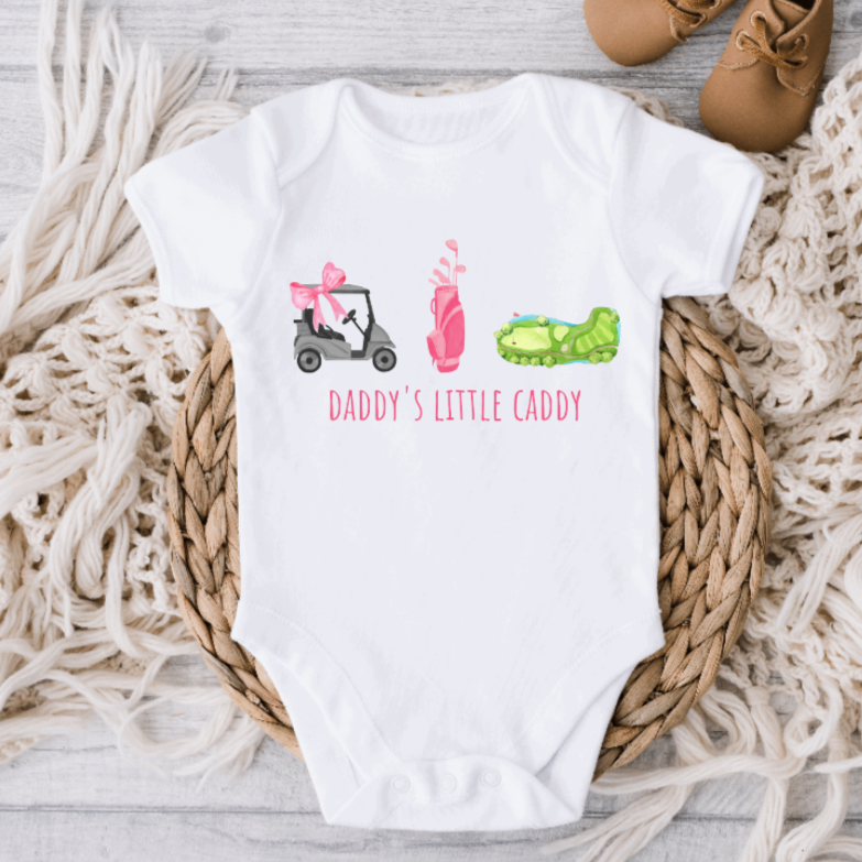 Daddy's Little Caddy Golf Onesie - Pink