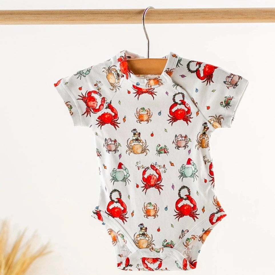 He Sees You When You're Crabby Onesie Bodysuit