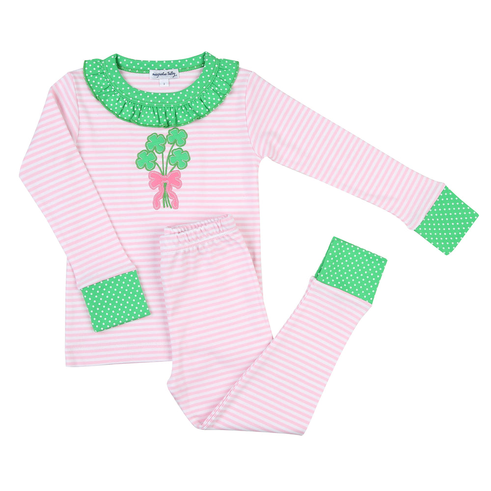 Lucky Bouquet Applique Ruffle Long Pajamas